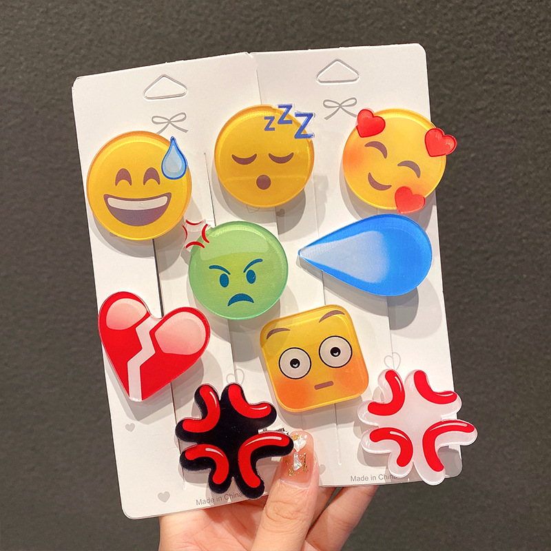 Women Accessories Dropshipping - Mode Emojied Haarnadel Speechless Schweiß Wütend