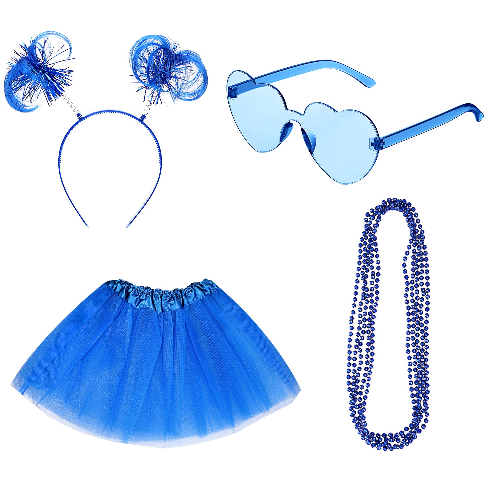 Layered Necklace Set - Damen-Tutu-Kostüm-Set mit Stirnband, Halskette, Sonnenbrille, 5-lagigem