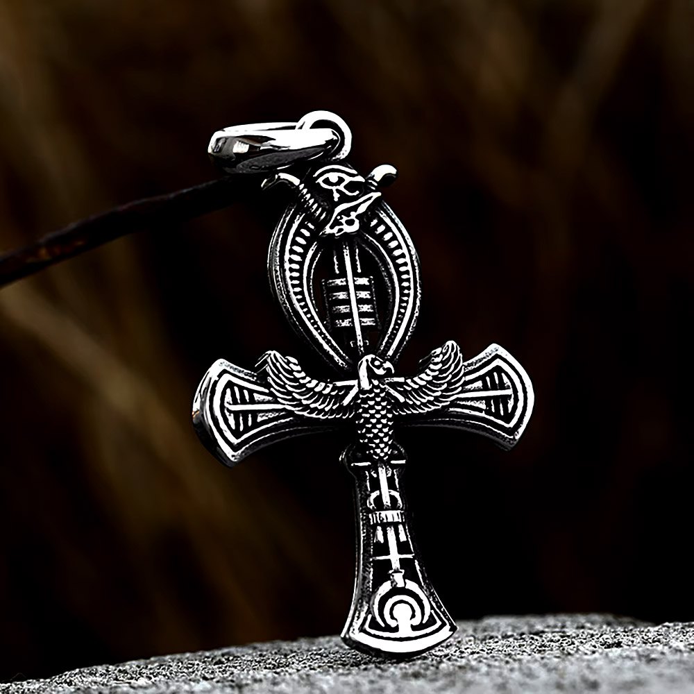 Women'S Eagles Accessories - Retro Adler Ankh Kreuz Edelstahl Anhänger