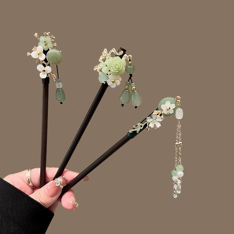 Women Accessories Wholesale - Antike Holz Haarnadel Damen Eleganter Haarstab