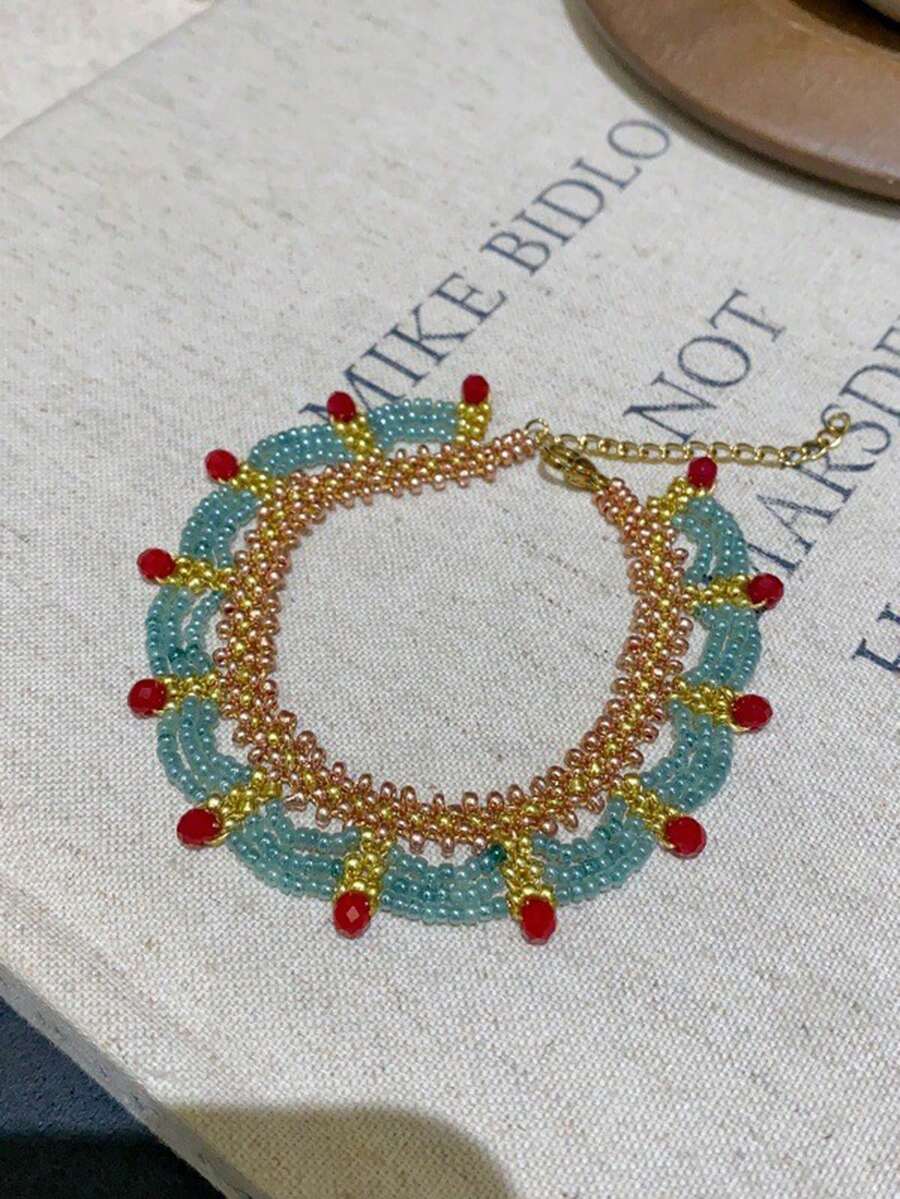 Layered Necklace Set - Handgefertigtes Mehrschichtiges Perlenarmband-Set im Vintage-Bohemian-Stil, Modeschmuck