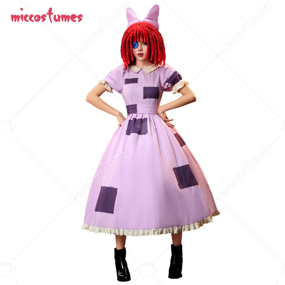 Women Accessories Wholesale - 【Versandbereit】Cosplay.fm Damen Cosplay-Kostüm Lumpenpuppe Lila Patchwork-Kleid