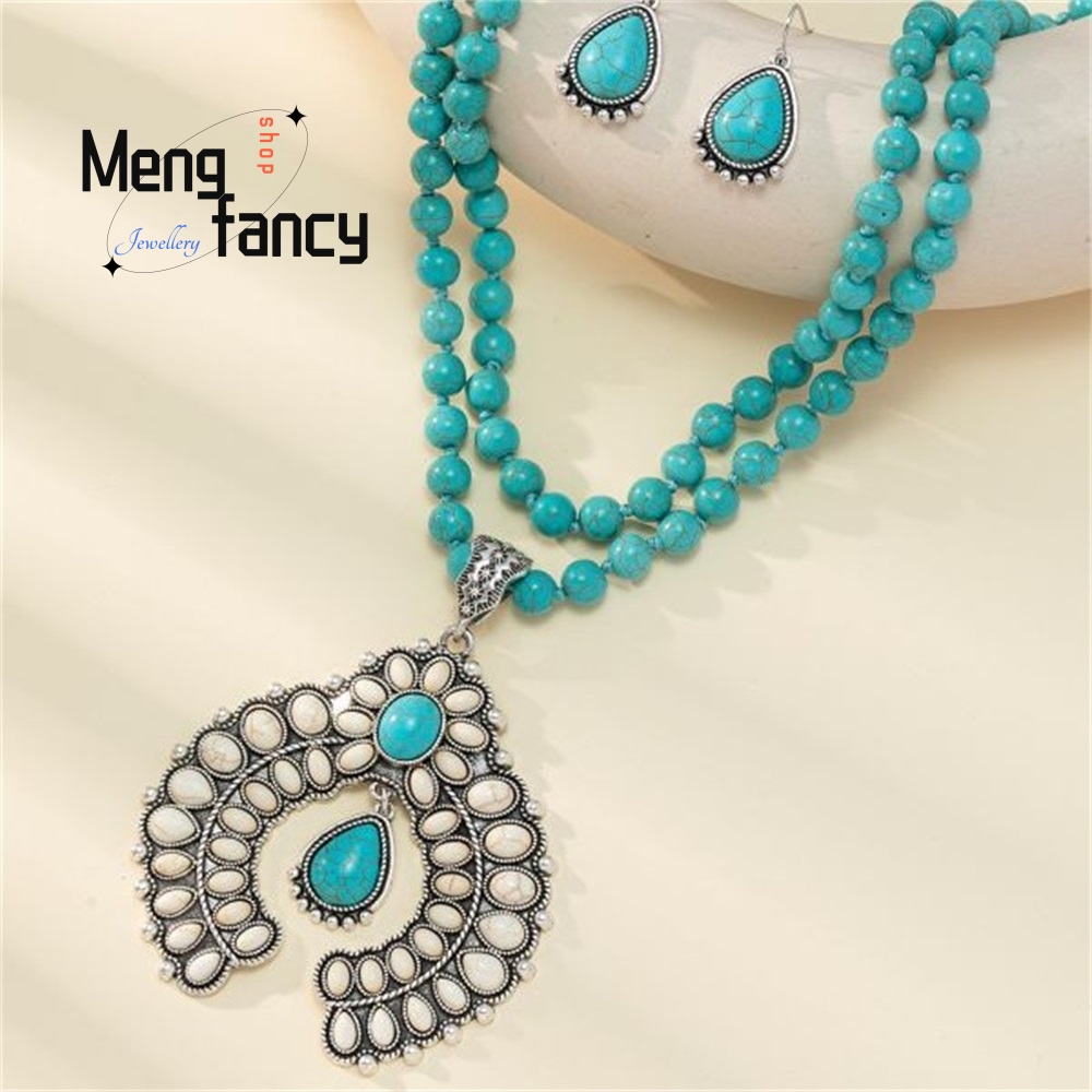 Retro dreilagige Blumenohrring – Layered Necklace Set Bewertung und Preis