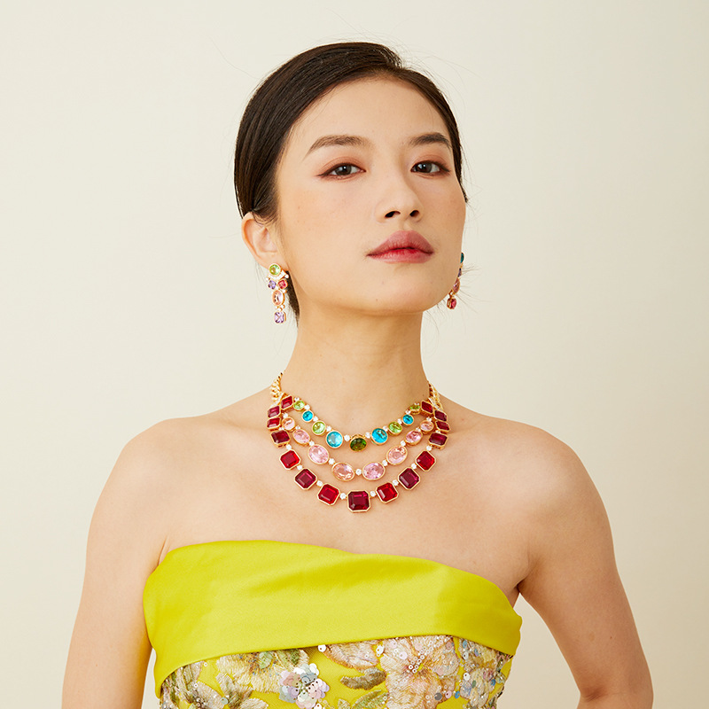Europa-Amerika-Stil Ohrringe H – Layered Necklace Set Bewertung und Preis